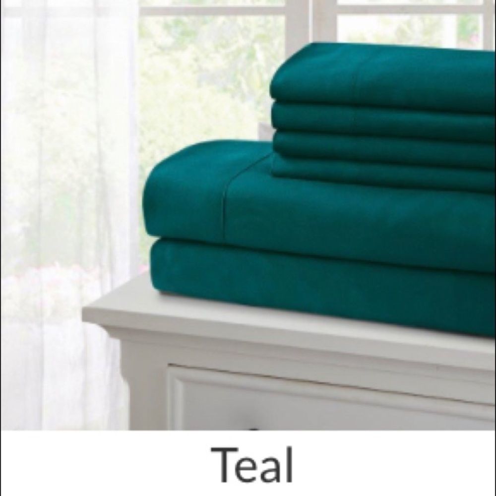 Teal NWT New bedding sheets sheet set 6 pc SOFT